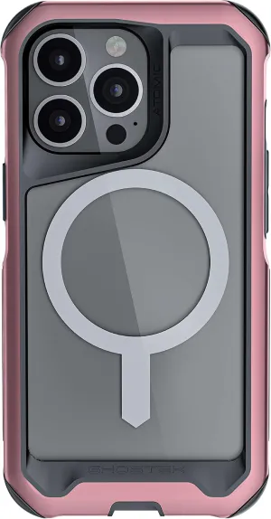 Ghostek Atomic Slim iPhone 13 Case for Women with MagSafe and Pink Aluminum Bumper Cute Girly Premium Phone Covers Wireless Charging Compatible Designed for 2021 Apple iPhone 13 (6.1 inch) (Pink)