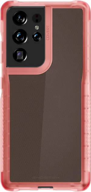 Ghostek Covert Pink Galaxy S21 Case for Women Clear Protective Phone Cover Durable Silicone Shockproof Protection Wireless Charging Compatible Designed for 2021 Samsung S21 5G (6.2inch) (Pink)