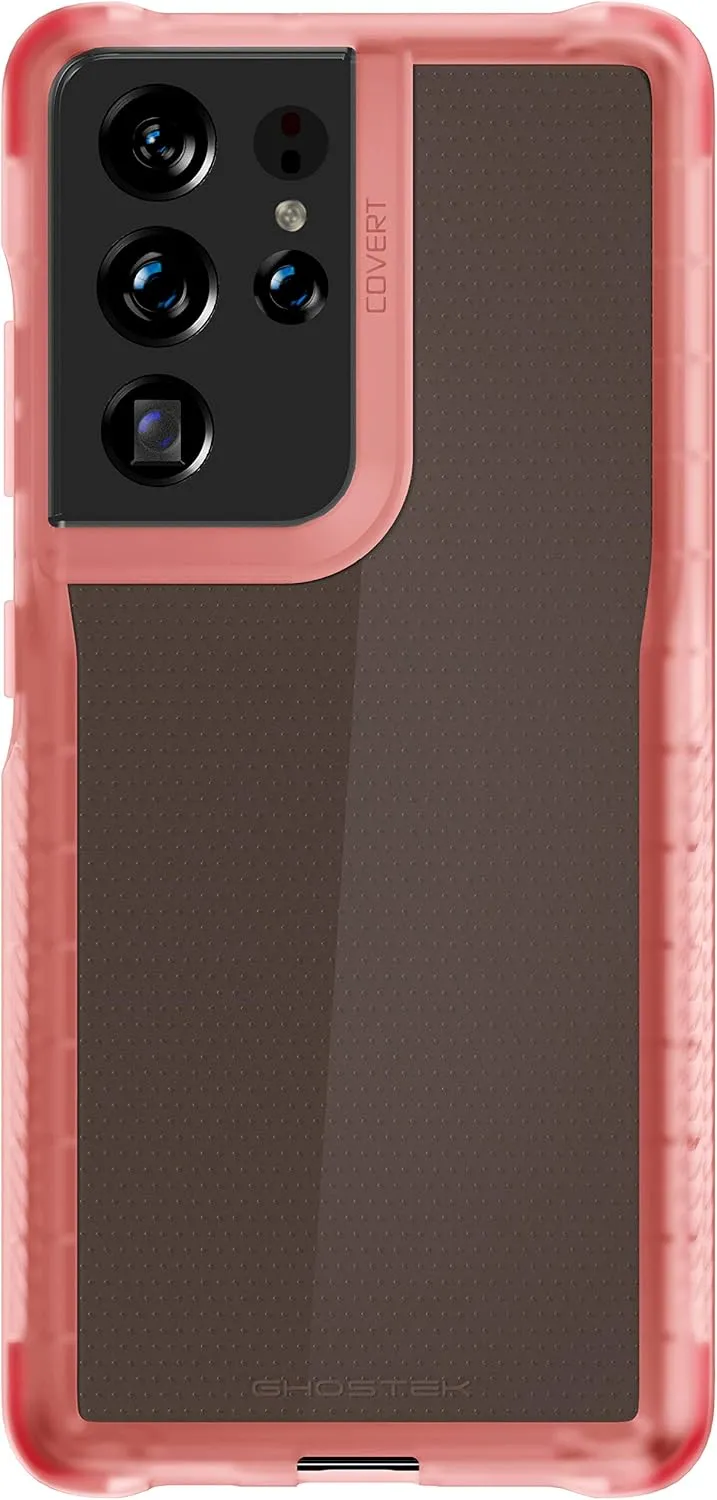 Ghostek Covert Pink Galaxy S21 Case for Women Clear Protective Phone Cover Durable Silicone Shockproof Protection Wireless Charging Compatible Designed for 2021 Samsung S21 5G (6.2inch) (Pink)