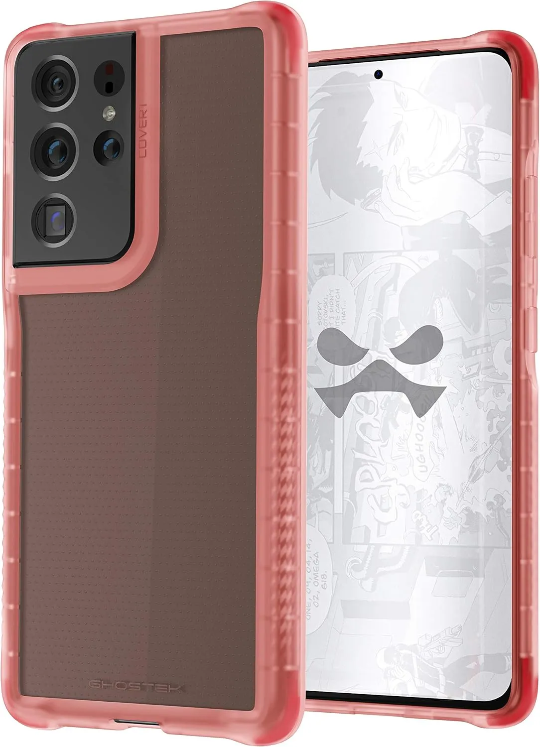 Ghostek Covert Pink Galaxy S21 Case for Women Clear Protective Phone Cover Durable Silicone Shockproof Protection Wireless Charging Compatible Designed for 2021 Samsung S21 5G (6.2inch) (Pink)