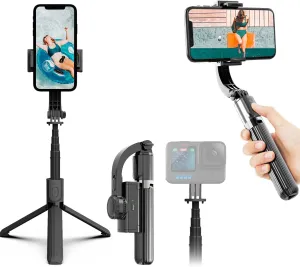 Gimbal Stabilizer for Smartphone,Selfie Stick Tripod with Remote Control Auto Balance 360 Rotation 1-Axis Phone Gimbal for Group Selfies Live Streaming Video Recording