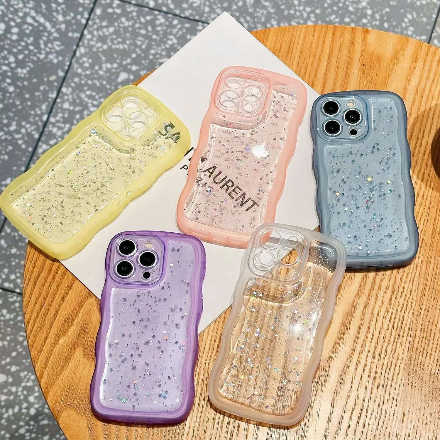 Glitter Case for iPhone 6S 4.7 inch, Cute Wave Frame Curly Shape Sparkly Shiny Cover, iPhone 6 Bling Cover Stylish Durable Protective Case for Girls Women, Blue