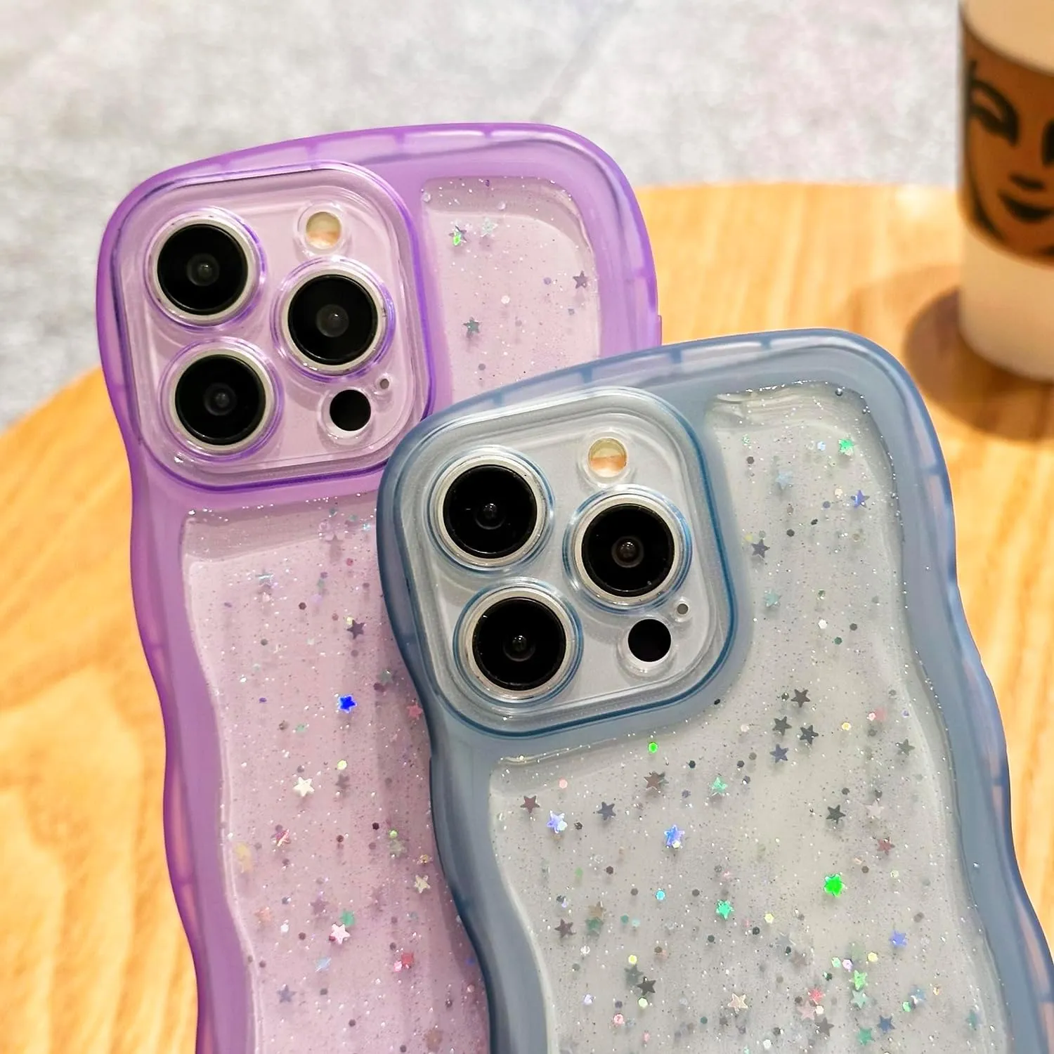 Glitter Case for iPhone 6S 4.7 inch, Cute Wave Frame Curly Shape Sparkly Shiny Cover, iPhone 6 Bling Cover Stylish Durable Protective Case for Girls Women, Blue