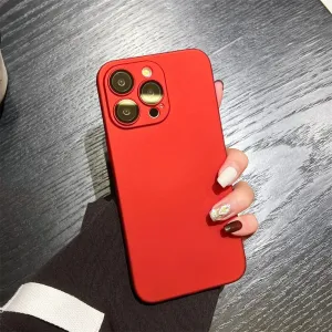 Hard Matte Armor Rugged Plastic Case for iPhone 15 14 13 12 11 Pro Max Plus Slim Camera HD Glass Protection Cover,red,for iPhone 12 Pro