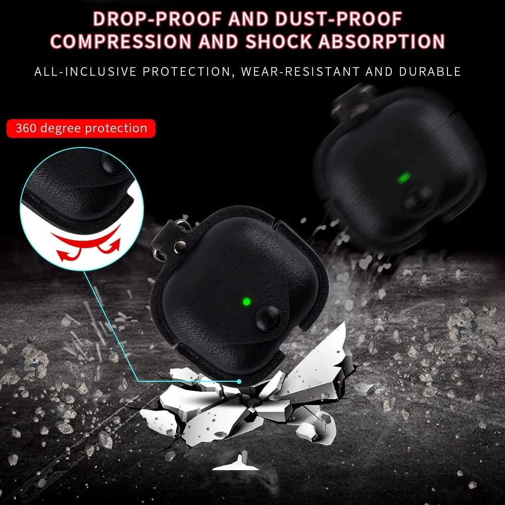 Headphones Cases for AirPods Pro Case Cover, Business PU Leather Cases Covers with Carabiner Apple AirPods Pro 1st Charging Case Cases
