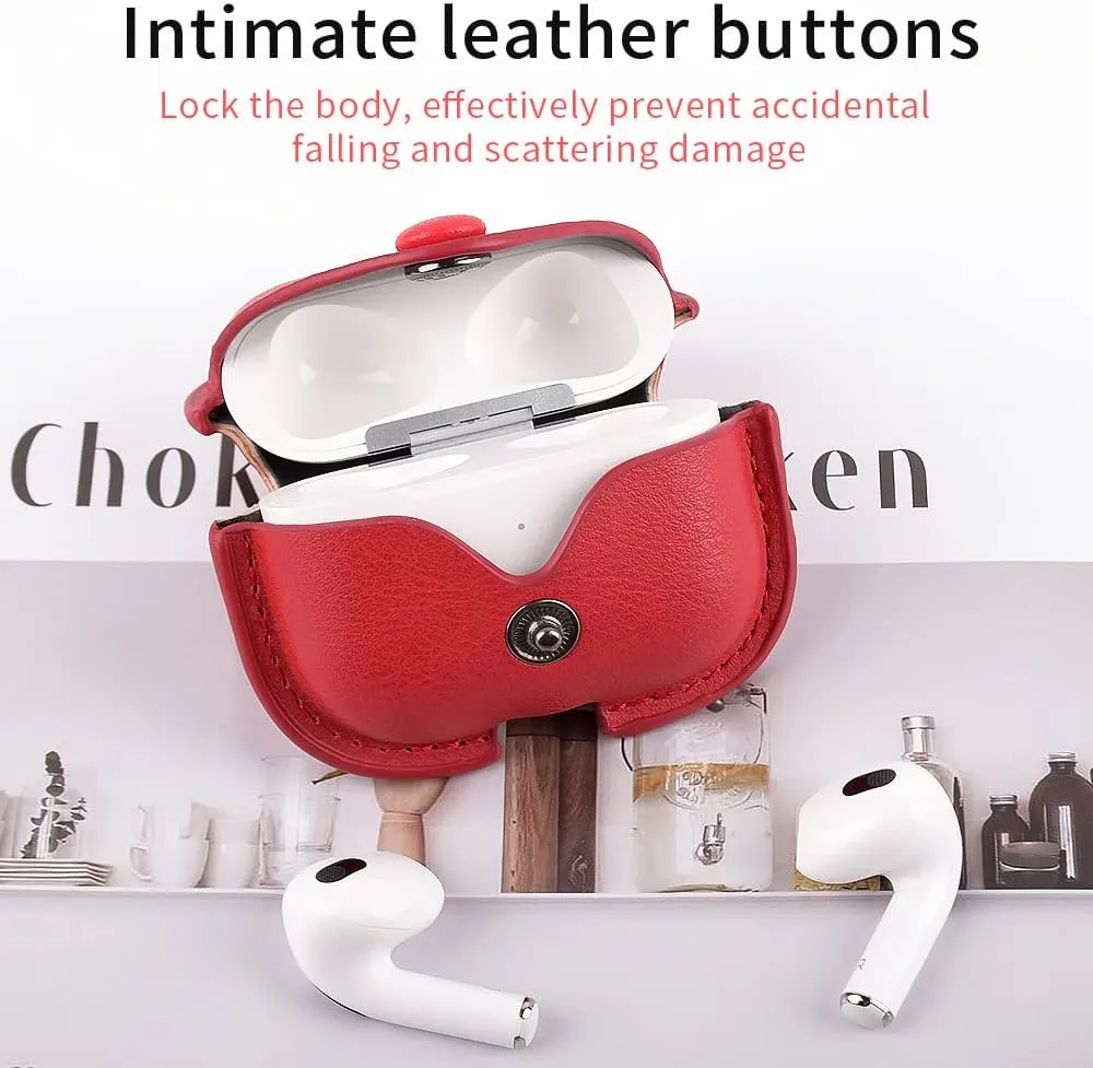 Headphones Cases for AirPods Pro Case Cover, Business PU Leather Cases Covers with Carabiner Apple AirPods Pro 1st Charging Case Cases