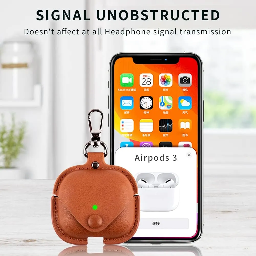Headphones Cases for AirPods Pro Case Cover, Business PU Leather Cases Covers with Carabiner Apple AirPods Pro 1st Charging Case Cases