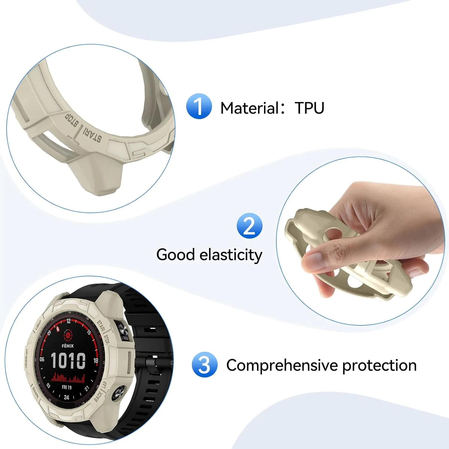 ISABAKE Case Cover Compatible with Garmin Fenix 7/Fenix 7 Pro/EPIX Pro 47mm, Soft Anti Drop Replacement Protective Cases Smart Watch Accessories