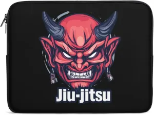 Japanese Demon Oni Mask Kabuki Jiu-Jitsu Laptop Case Sleeve Bag 15inch Durable Shockproof Protective Computer Carrying Cover Briefcase
