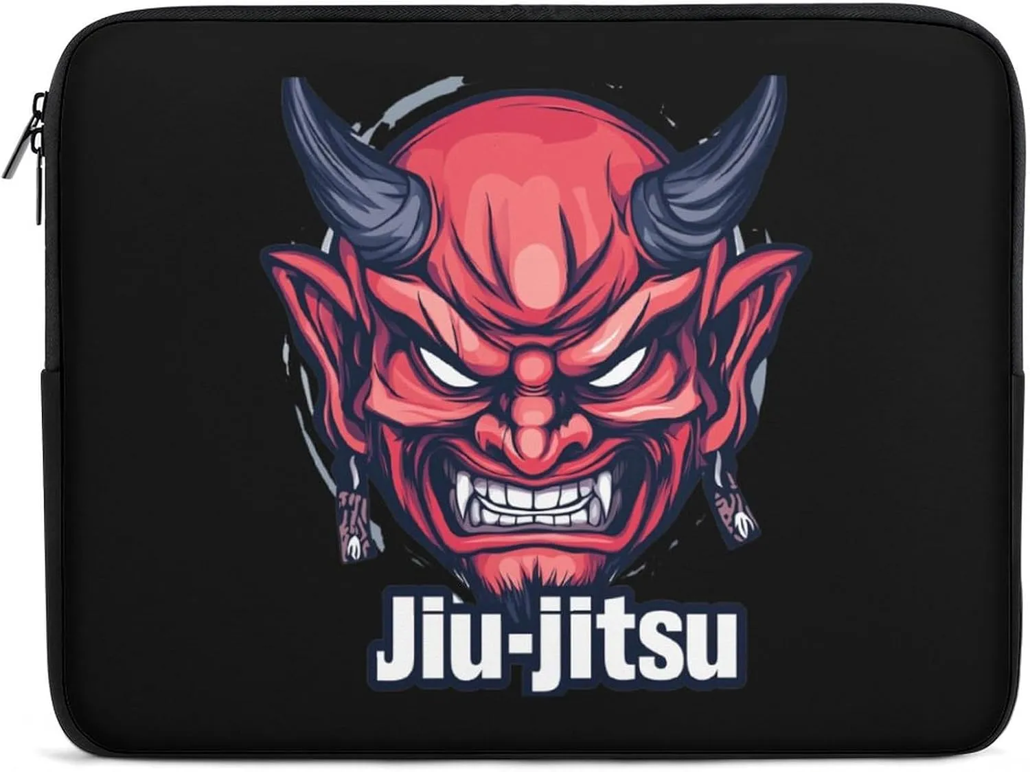 Japanese Demon Oni Mask Kabuki Jiu-Jitsu Laptop Case Sleeve Bag 15inch Durable Shockproof Protective Computer Carrying Cover Briefcase
