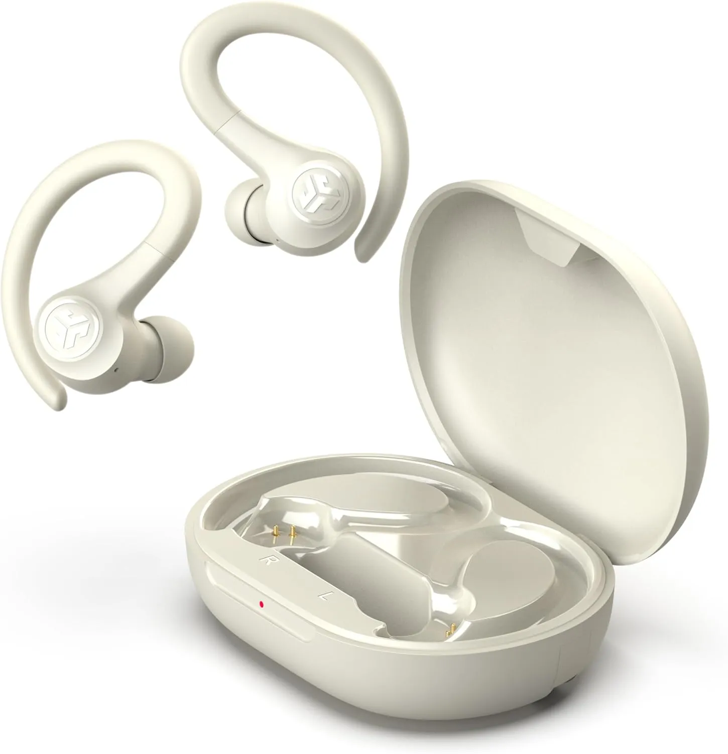 JLab Go Sport  Wireless Workout Earbuds Featuring C3 Clear Calling, Secure Earhook Sport Design, 35  Hour Bluetooth Playtime, and 3 EQ Sound Settings (Sand)