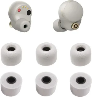 JNSA Replacement for WF 1000XM4 Silver 1000XM5 Memory Foam Ear Tips Noise Canceling Foam Eartips Ear Plug Ear Tip Foam Ear Caps M Size 3 Pairs, [Fit in Case], Silver,Medium Size (FoamXM4S3PM)