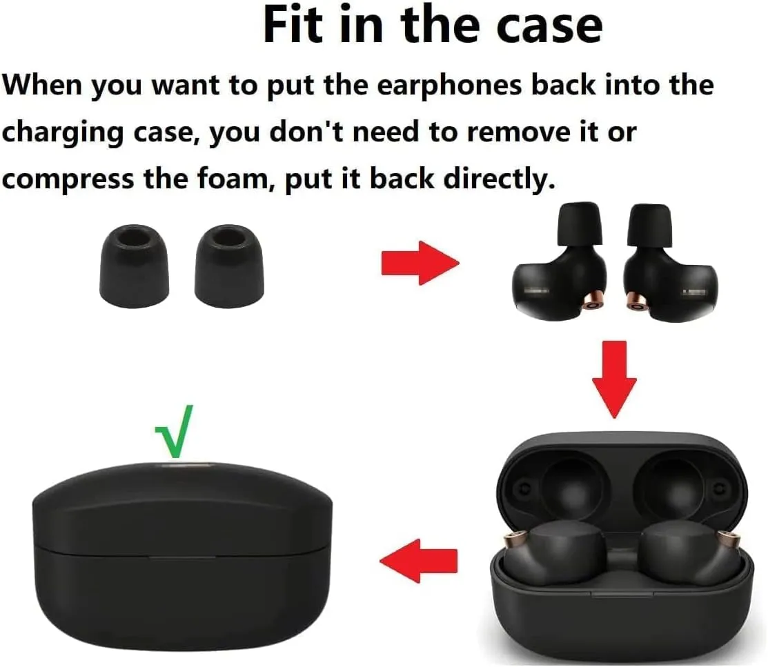 JNSA Replacement for WF 1000XM4 Silver 1000XM5 Memory Foam Ear Tips Noise Canceling Foam Eartips Ear Plug Ear Tip Foam Ear Caps M Size 3 Pairs, [Fit in Case], Silver,Medium Size (FoamXM4S3PM)