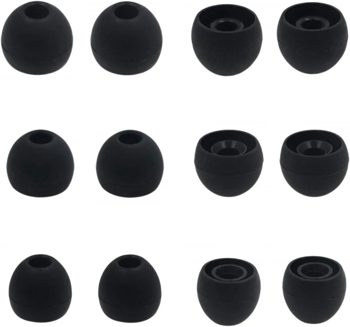 JNSA Silicone Earbuds Ear Tips Covers Gels for Sony MDR Series & Sony XBA Seriese Headphone, SML 3 Size 6 Pairs Sony MDRXB50AP MDR-XB50AP Ear Buds Eartips, 6Pairs Silicone Buds Tips for Sony,Black