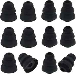 JNSA Triple Flange Noise Cancelling Ear gels Buds Ear Tips Compatible with S0NY, SENS0, Beat s Flex, Beat s X Earphones,Black PRO3FSM6P