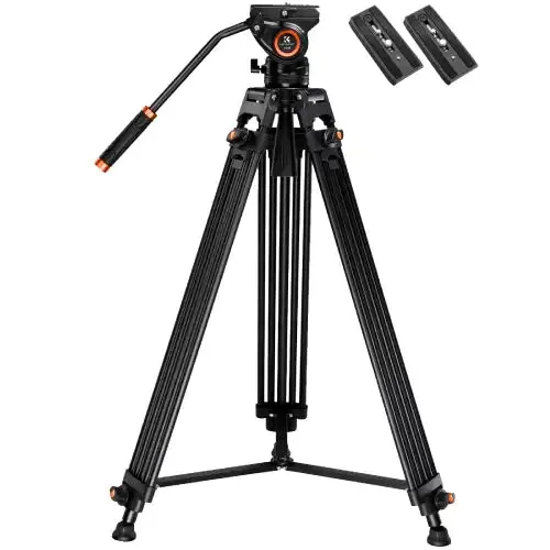 K&F Core-Director Video Tripod with 75mm Bowl and Fluid Head