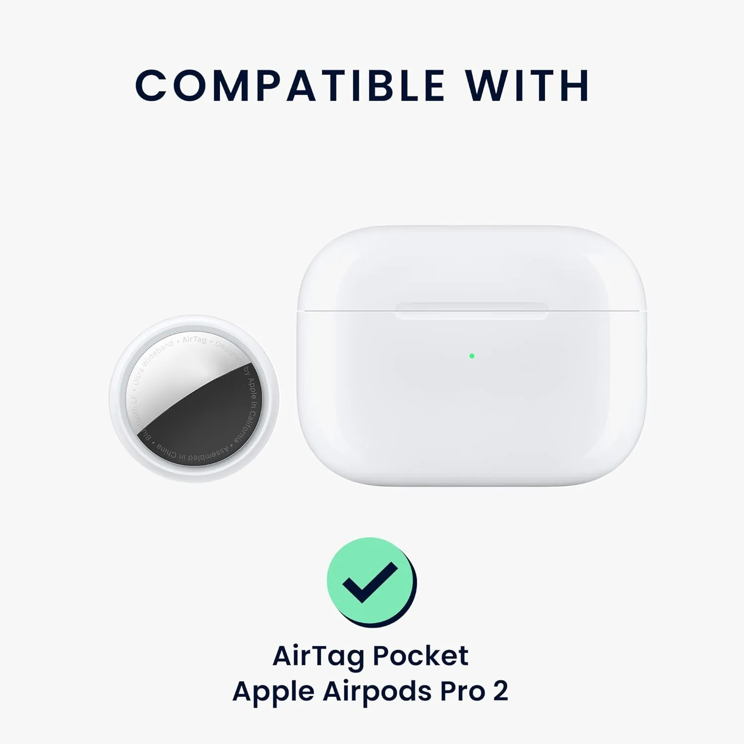 kwmobile Case Compatible with Apple Airpods Pro 2 Case with Apple Airtag Storage - Silicone Cover - Lavender Grey