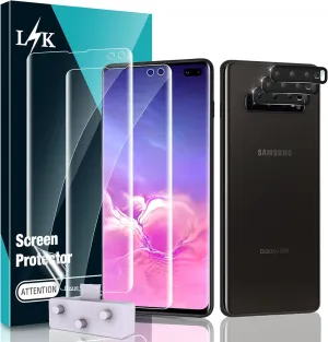 L K [3 Pack] Screen Protector for Samsung Galaxy S10 Plus, [Self Healing] [in-Display Fingerprint] HD Effect Flexible Film