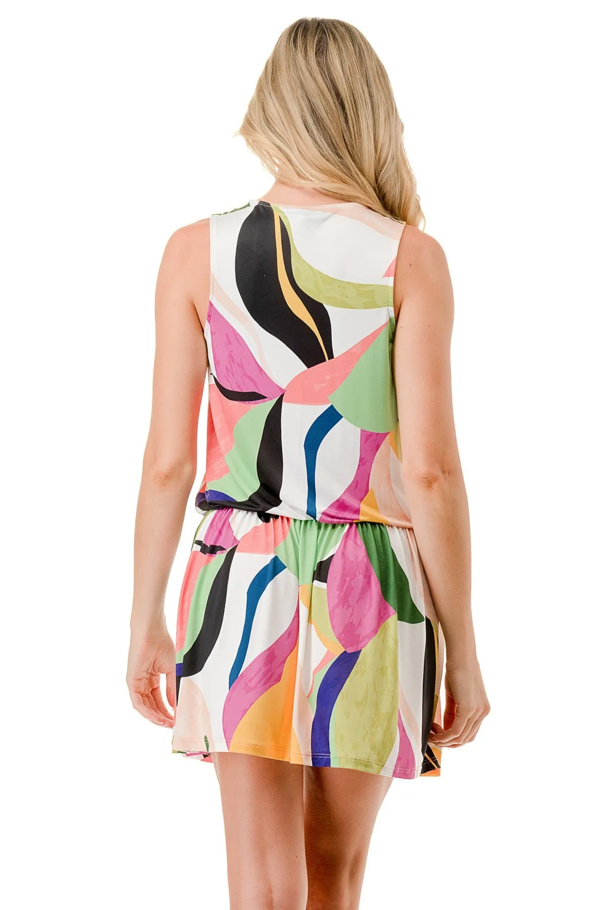 Lace Up Drop Waist Dress