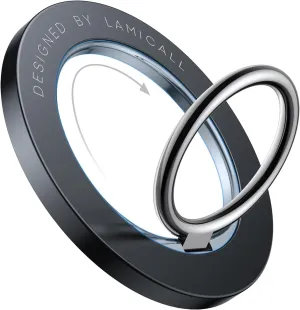 Lamicall Magnetic Phone Ring Holder for MagSafe, [Flexible 360 Rotation] Magnet Finger Ring Grip Stand Holder, Fit for iPhone 16 15 14 13 12, Pro, Pro Max, Plus, Mag Safe Accessories, Misty Black