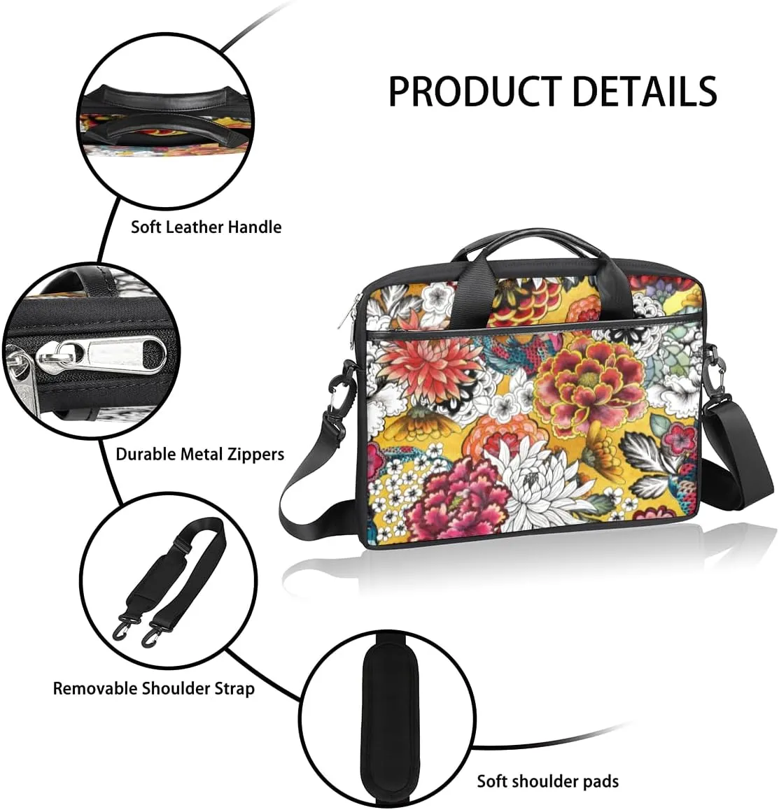 Laptop Bag Case Shoulder Messenger Carrying Bag 13 14 15 Inch Waterproof Computer Sleeve Cover