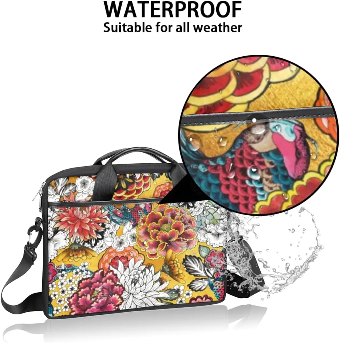 Laptop Bag Case Shoulder Messenger Carrying Bag 13 14 15 Inch Waterproof Computer Sleeve Cover