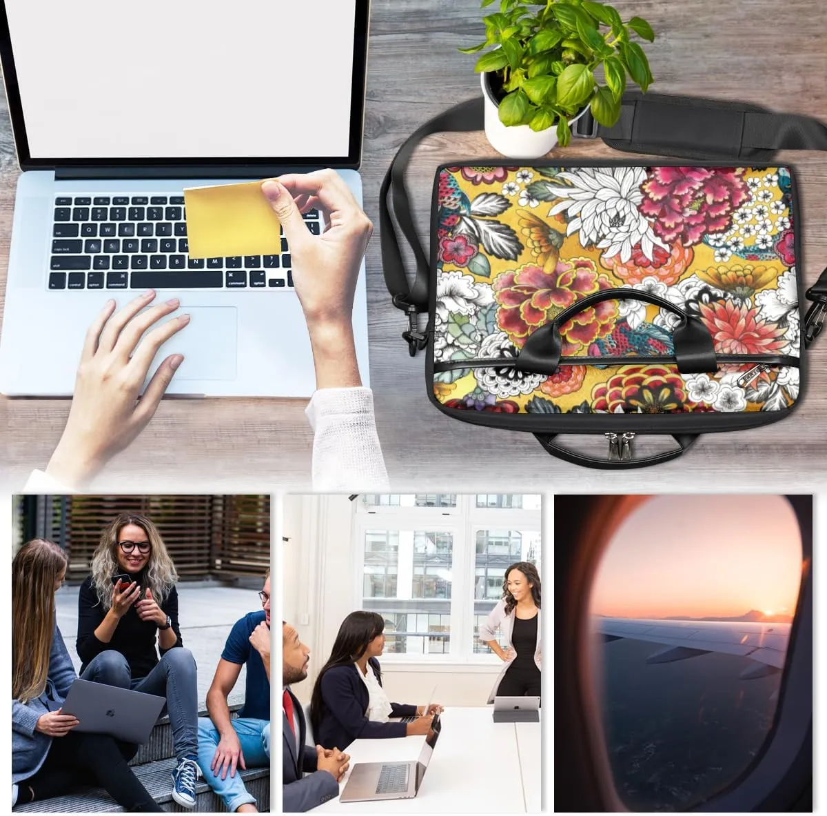 Laptop Bag Case Shoulder Messenger Carrying Bag 13 14 15 Inch Waterproof Computer Sleeve Cover