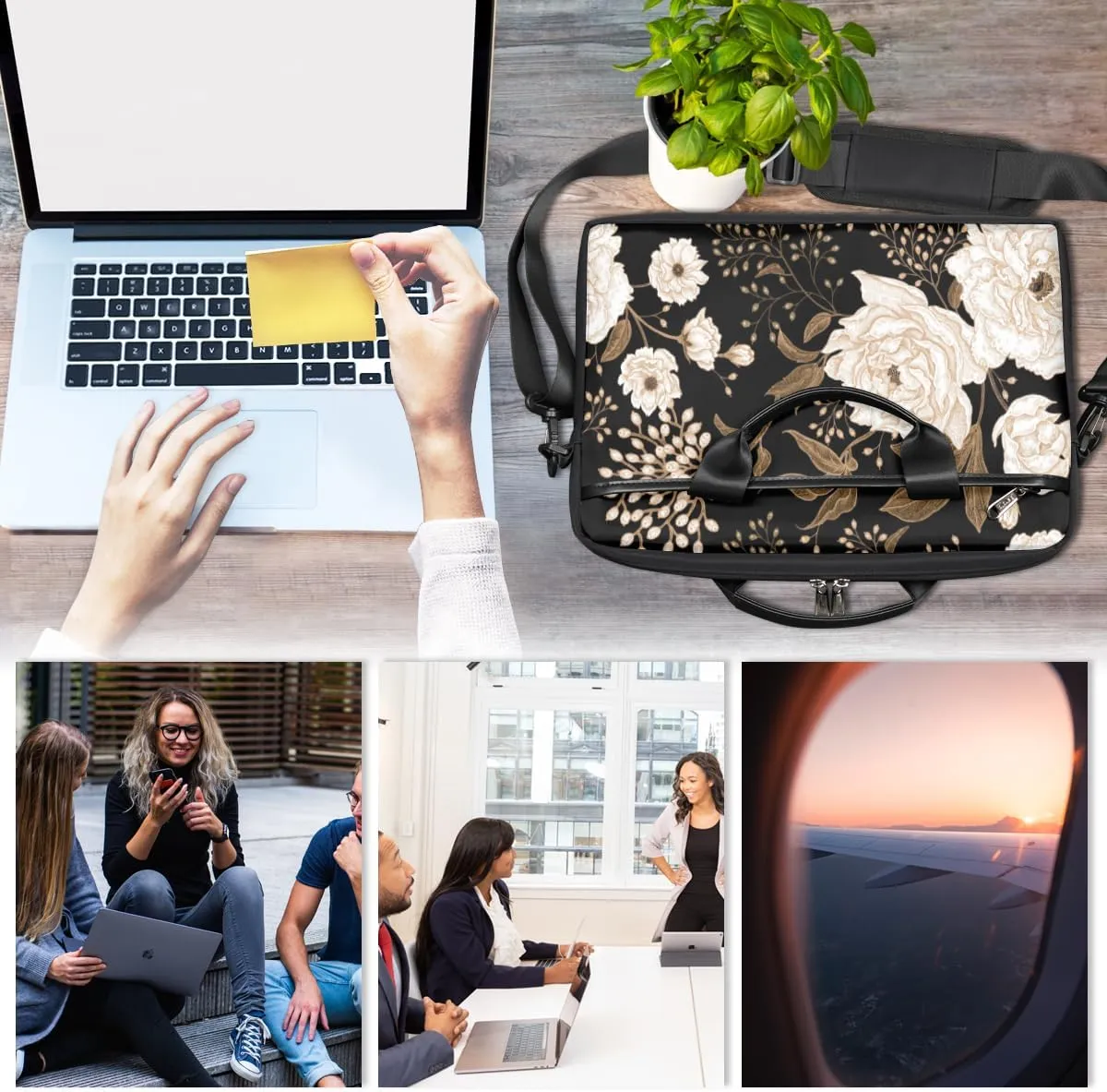 Laptop Bag Case Shoulder Messenger Carrying Bag 13 14 15 Inch Waterproof Computer Sleeve Cover