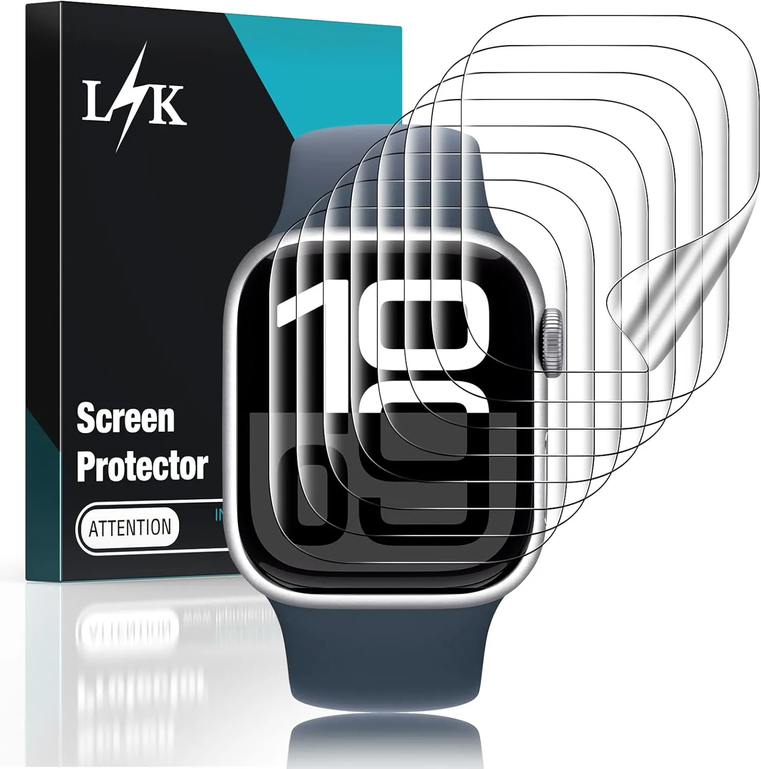 LK 8 Pack for Apple Watch Series 10 Screen Protector 46mm- Self-Healing TPU Screen Protector, Anti Scratch 0 Bubble, HD Touch Sensitive, Upgrade Flexible Film for iWatch S10 46mm