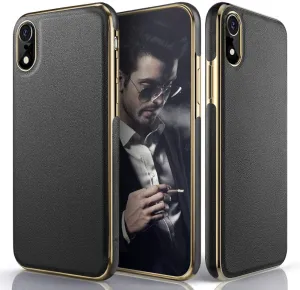 LOHASIC Leather Case for iPhone XR, Luxury Slim Flexible Soft Full Body Grip Bumper Shockproof Protective Cover Cases Compatible with iPhone XR (2018) 6.1 inch - Black