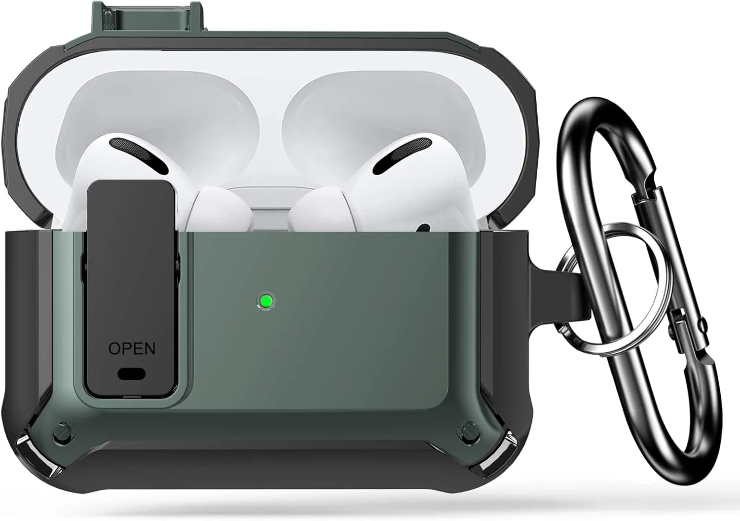 Lopnord Shockproof Protective Case for AirPods Pro 2019/2022, Full-body Protection, Convenient Charging, Portable Carabiner, Stylish Design