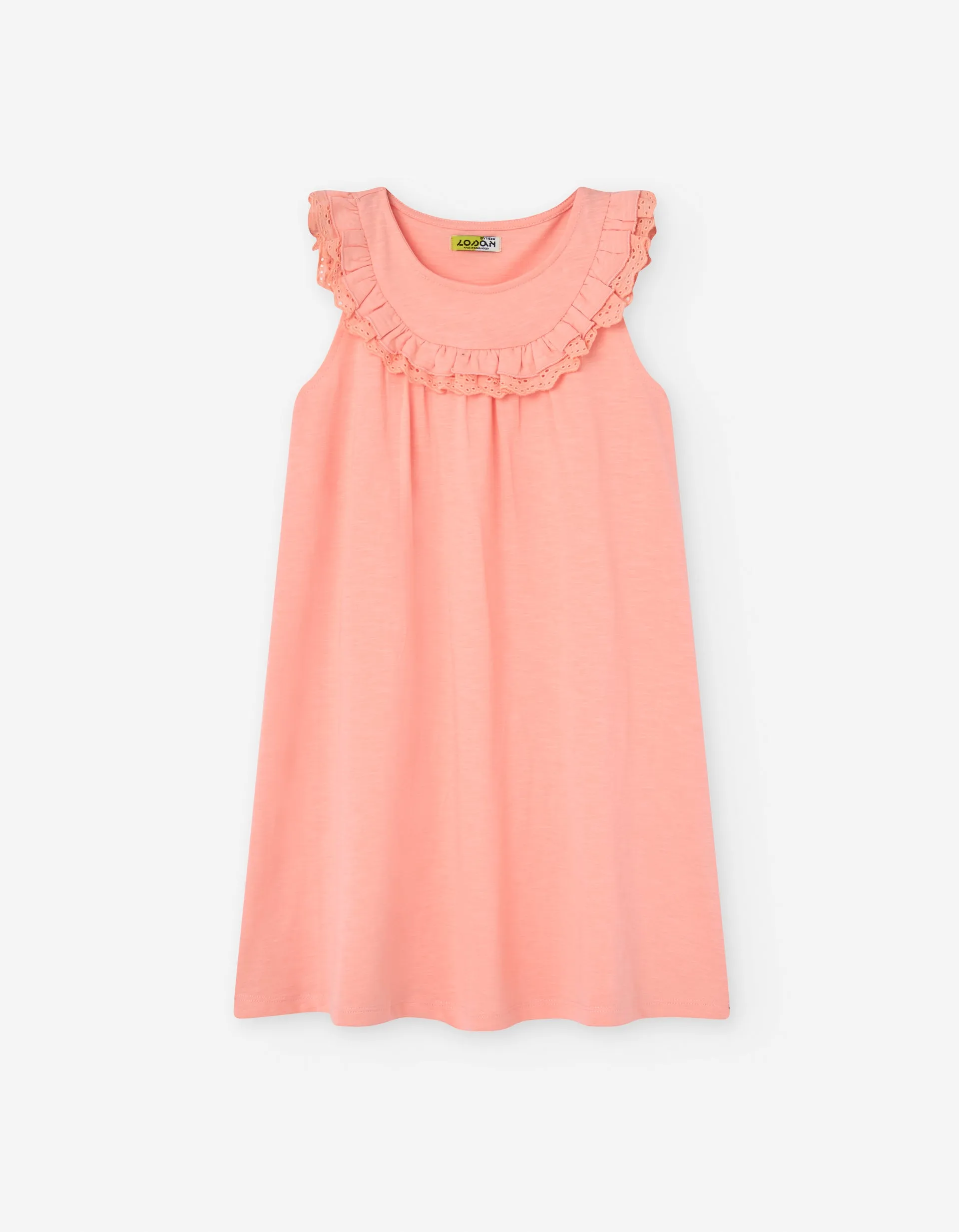 LOSAN ALLOVER EYELET FLUTTER SLEEVE JUMPER