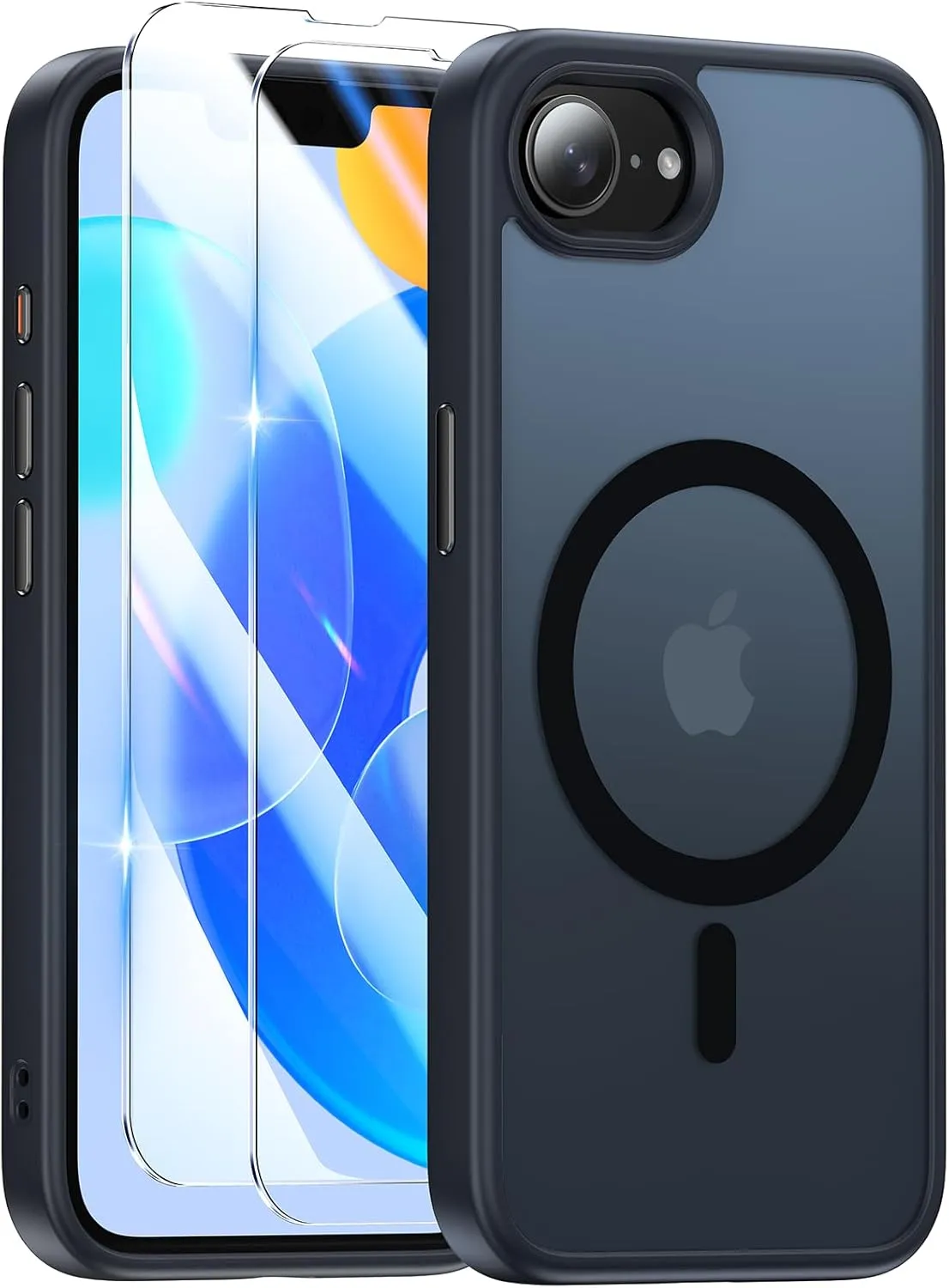 Magnetic Case Designed for iPhone 16e (6.1 inch), [with 2X Clear Screen Protectors][Compatible with MagSafe], Military-Grade Protection, Shockproof Protective Case for iPhone SE 4th (2025), Black