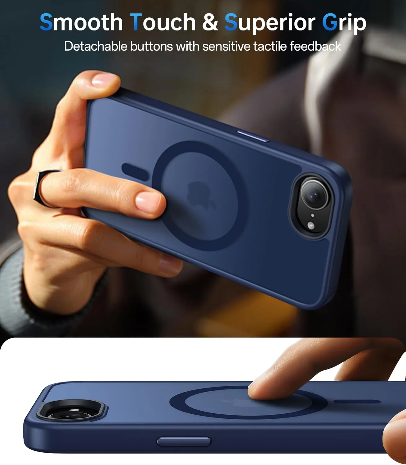 Magnetic Case Designed for iPhone 16e (6.1 inch), [with 2X Clear Screen Protectors][Compatible with MagSafe], Military-Grade Protection, Shockproof Protective Case for iPhone SE 4th (2025), Blue