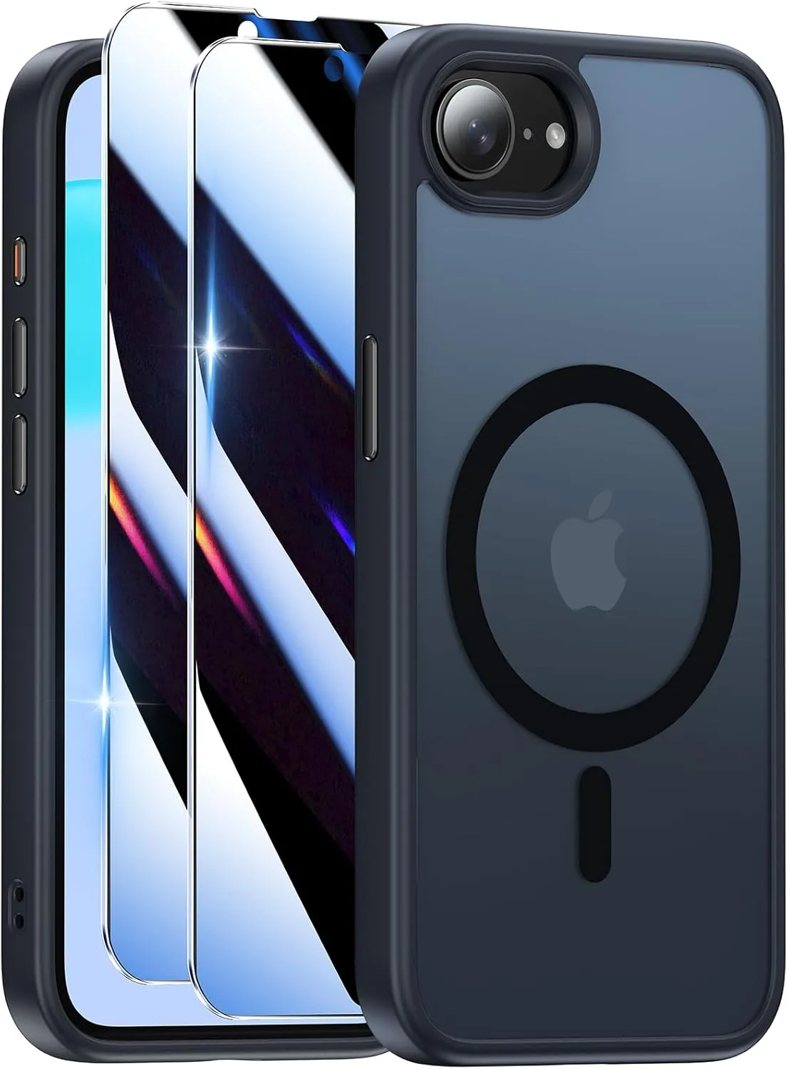 Magnetic Case Designed for iPhone 16e (6.1 inch), [with 2X Privacy Screen Protectors][Compatible with MagSafe], Military-Grade Protection, Shockproof Protective Case for iPhone SE 4th (2025), Black