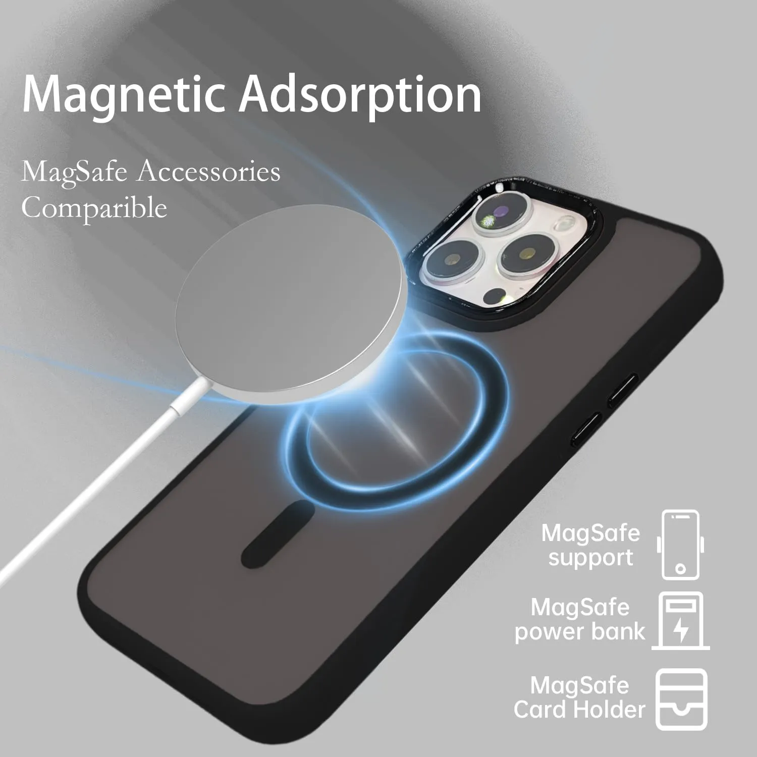 Magnetic Case for iPhone 11 [MagSafe Compatible] - Translucent Matte Slim Thin Shockproof Protective Cover for Women, Men, and Girls, Compatible with iPhone 11, Black