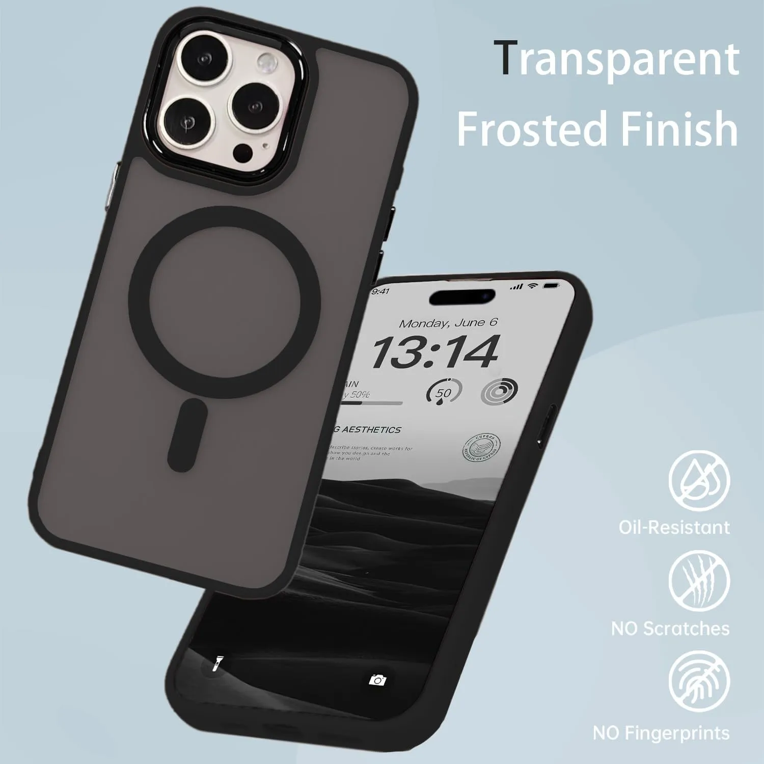 Magnetic Case for iPhone 11 [MagSafe Compatible] - Translucent Matte Slim Thin Shockproof Protective Cover for Women, Men, and Girls, Compatible with iPhone 11, Black