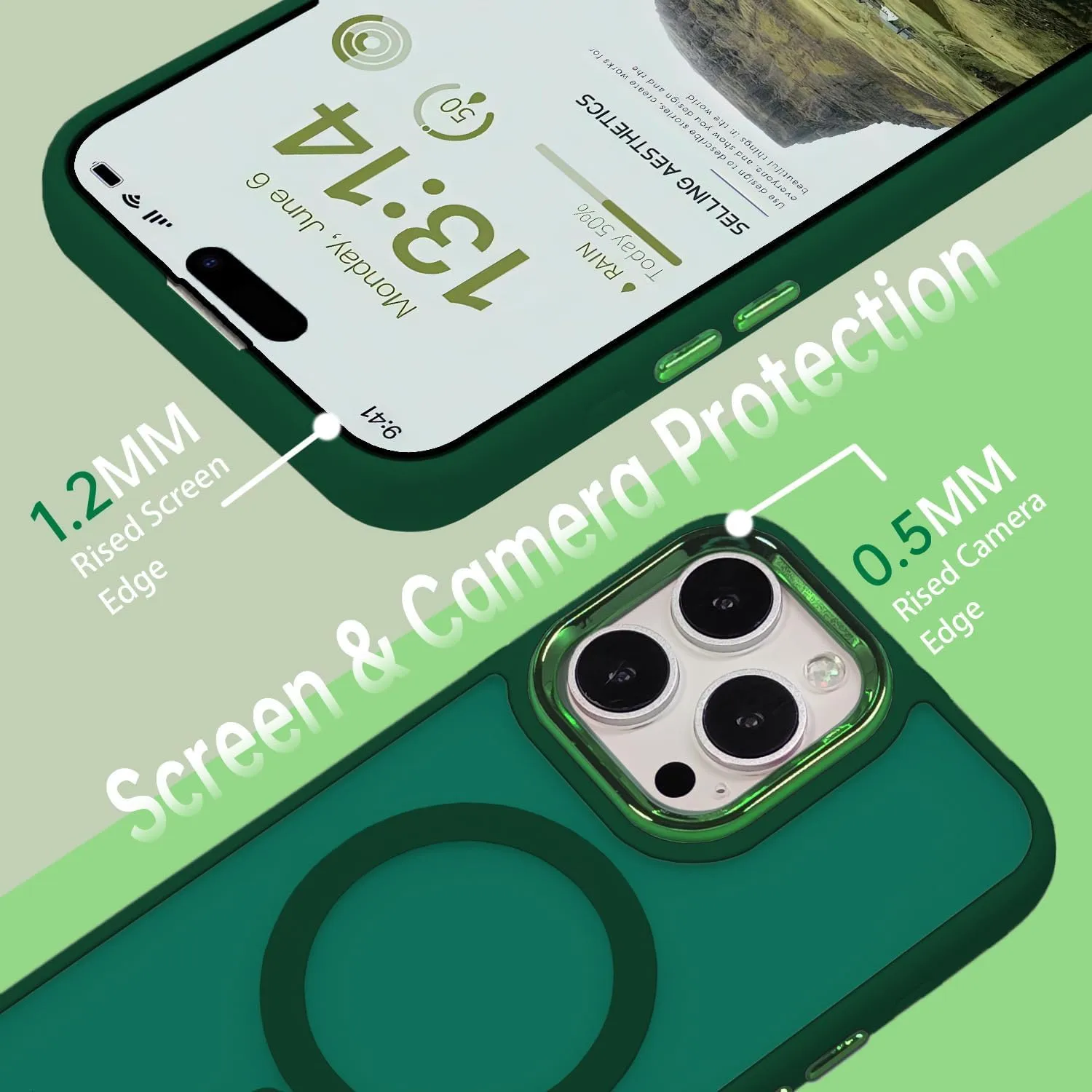 Magnetic Case for iPhone 11 [MagSafe Compatible] - Translucent Matte Slim Thin Shockproof Protective Cover for Women, Men, and Girls, Compatible with iPhone 11, Green