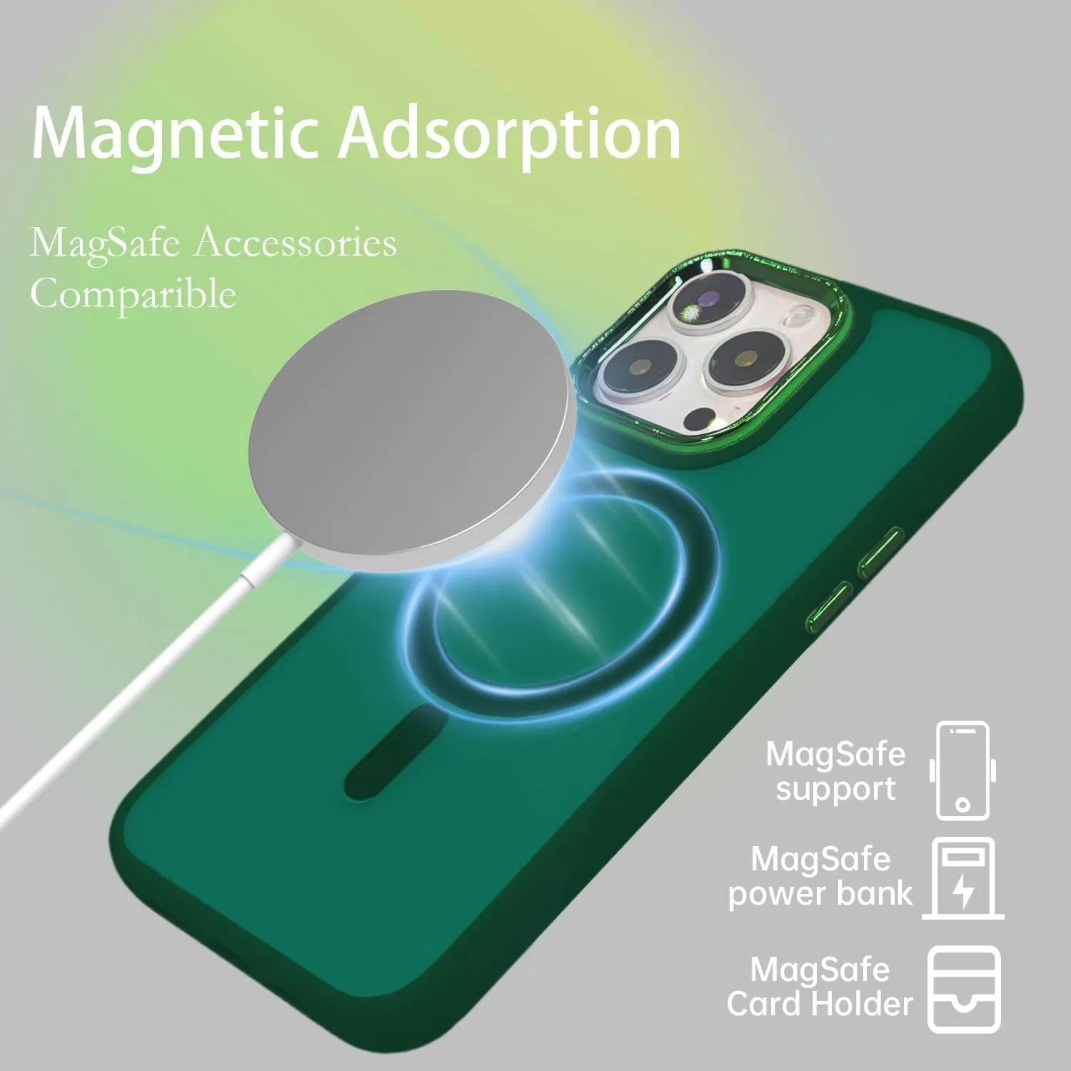 Magnetic Case for iPhone 11 [MagSafe Compatible] - Translucent Matte Slim Thin Shockproof Protective Cover for Women, Men, and Girls, Compatible with iPhone 11, Green