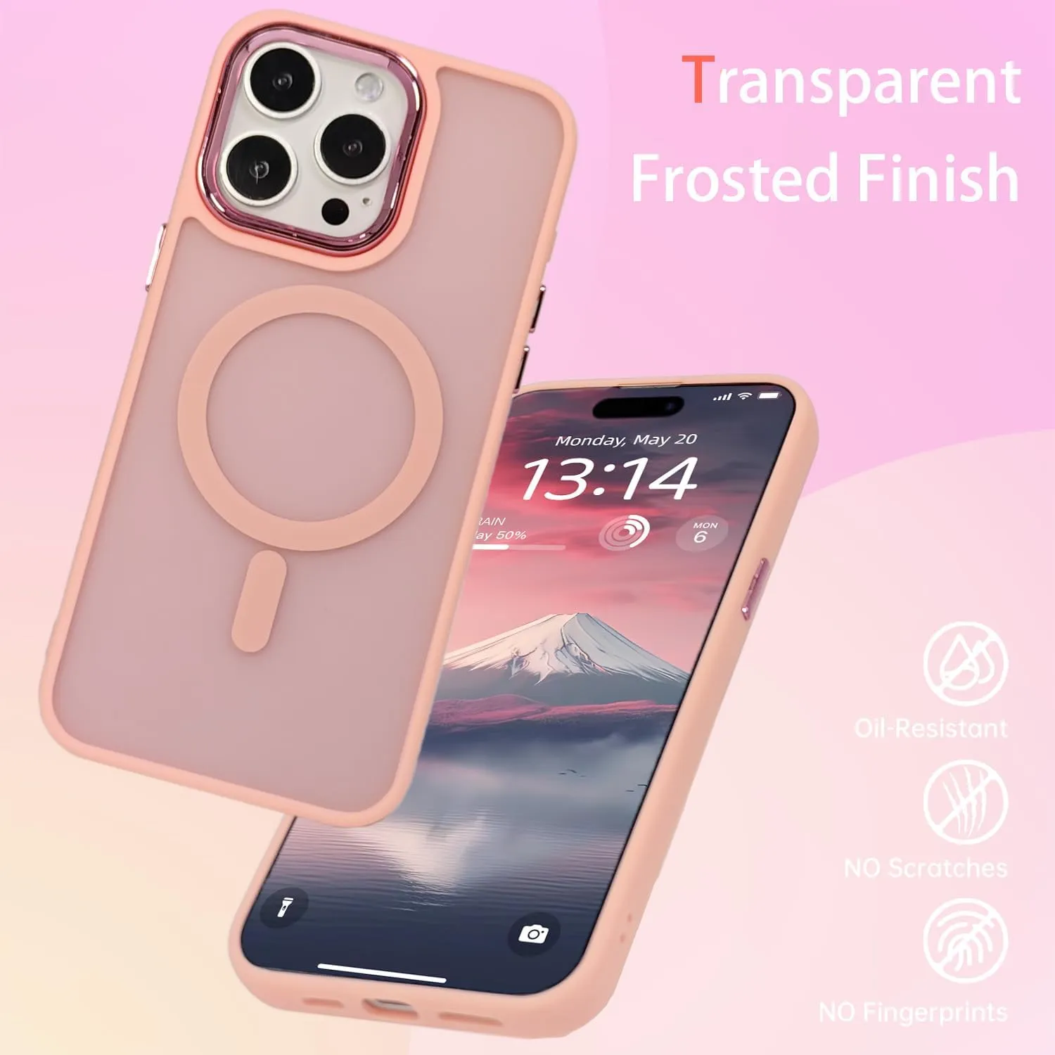 Magnetic Case for iPhone 11 [MagSafe Compatible] - Translucent Matte Slim Thin Shockproof Protective Cover for Women, Men, and Girls, Compatible with iPhone 11, Pink