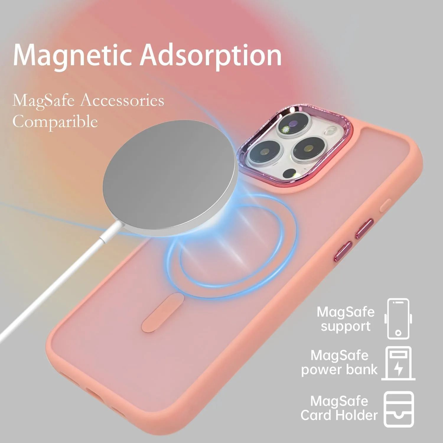 Magnetic Case for iPhone 11 [MagSafe Compatible] - Translucent Matte Slim Thin Shockproof Protective Cover for Women, Men, and Girls, Compatible with iPhone 11, Pink