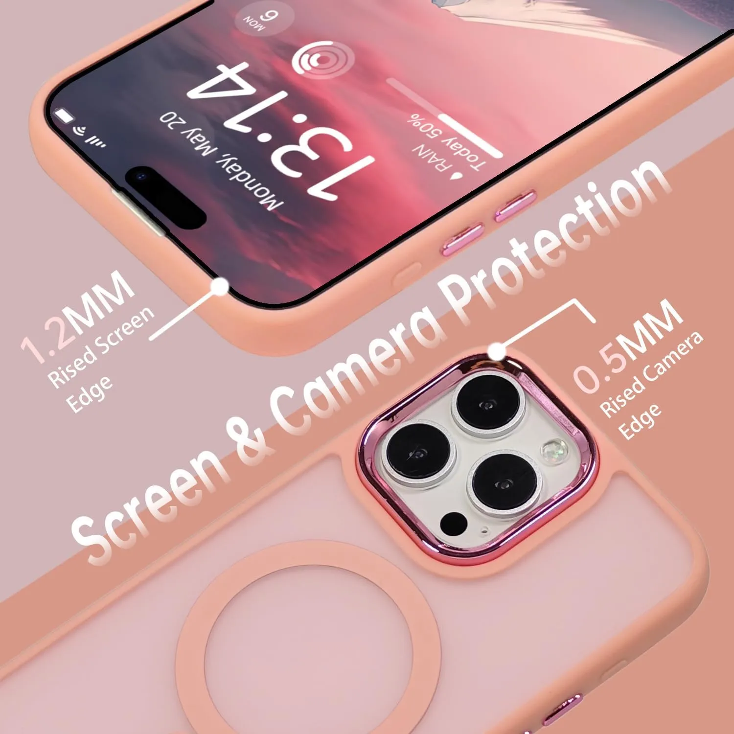 Magnetic Case for iPhone 11 [MagSafe Compatible] - Translucent Matte Slim Thin Shockproof Protective Cover for Women, Men, and Girls, Compatible with iPhone 11, Pink
