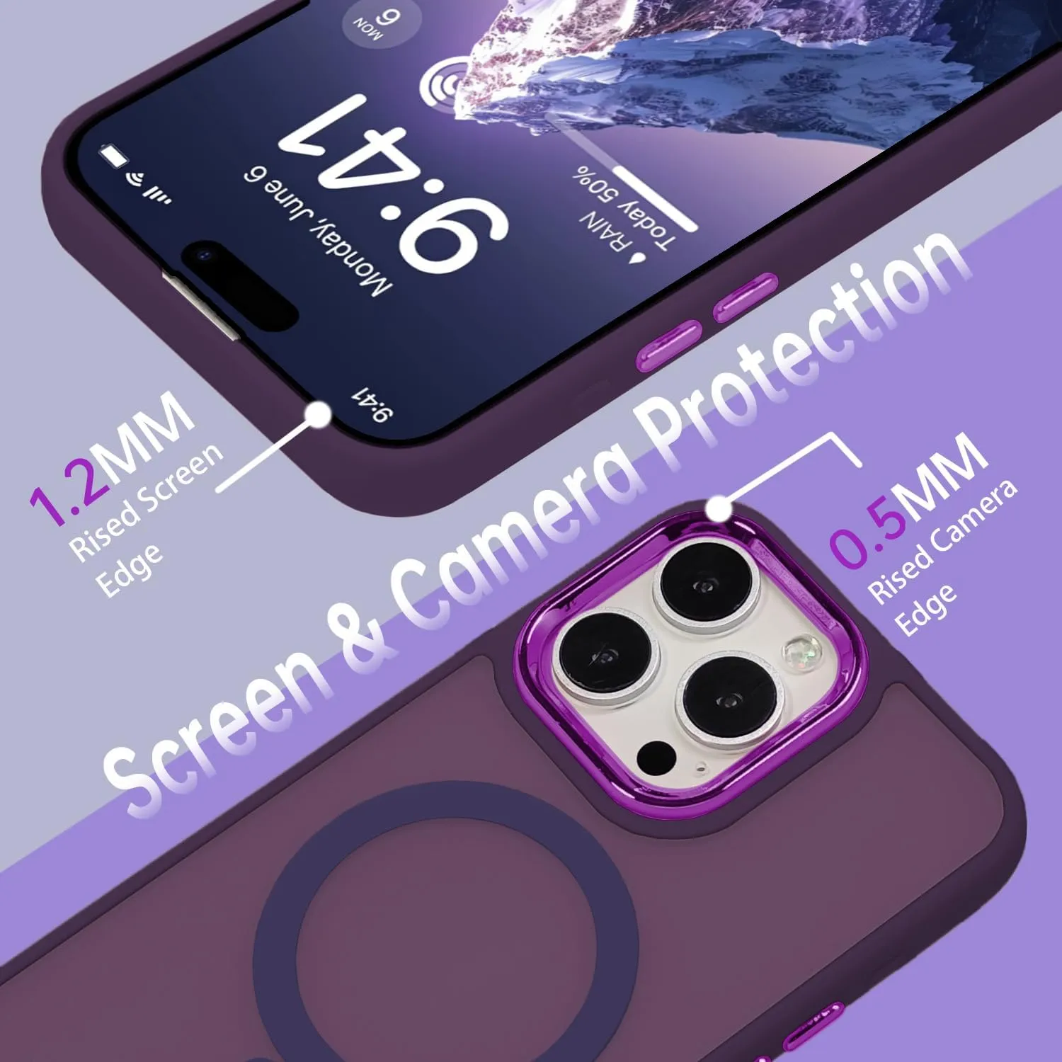 Magnetic Case for iPhone 11 [MagSafe Compatible] - Translucent Matte Slim Thin Shockproof Protective Cover for Women, Men, and Girls, Compatible with iPhone 11, Purple