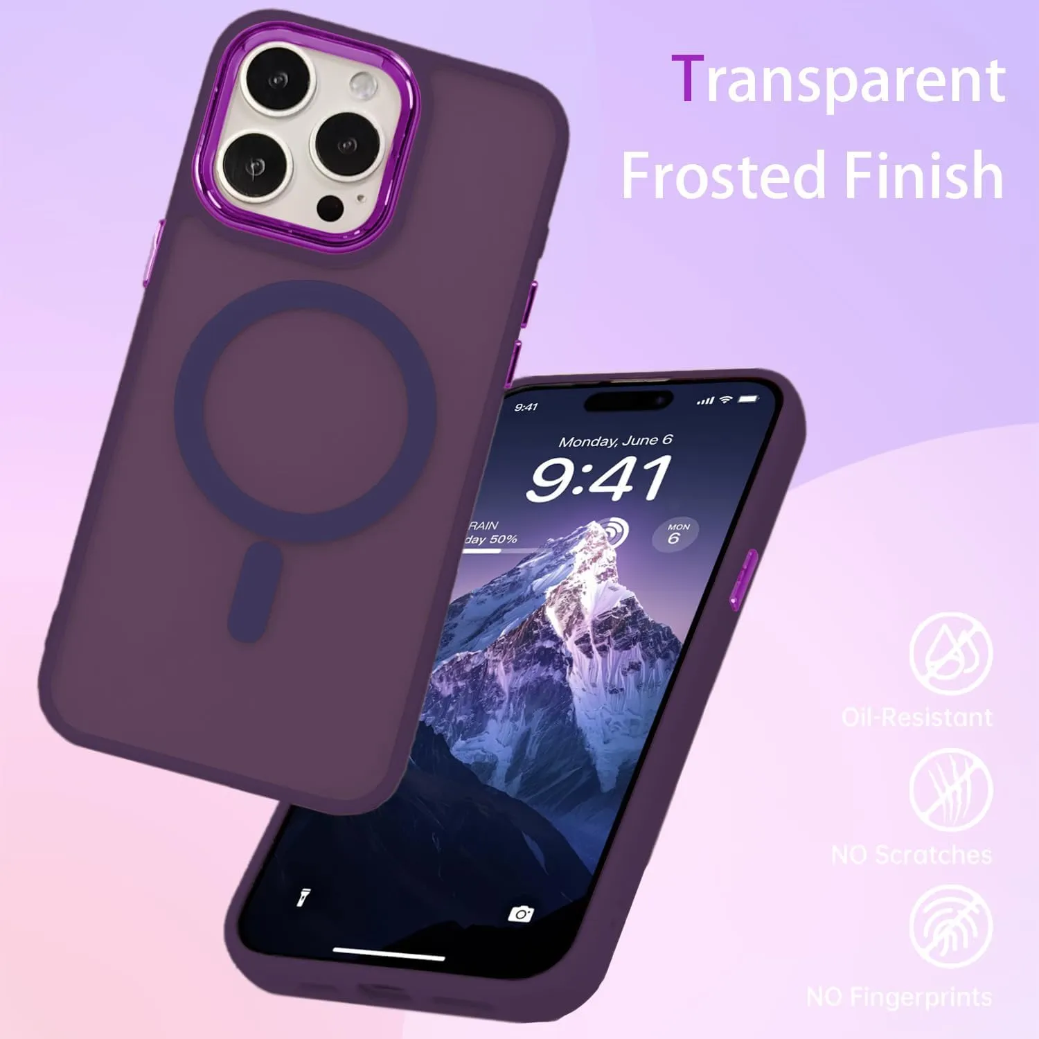 Magnetic Case for iPhone 11 [MagSafe Compatible] - Translucent Matte Slim Thin Shockproof Protective Cover for Women, Men, and Girls, Compatible with iPhone 11, Purple