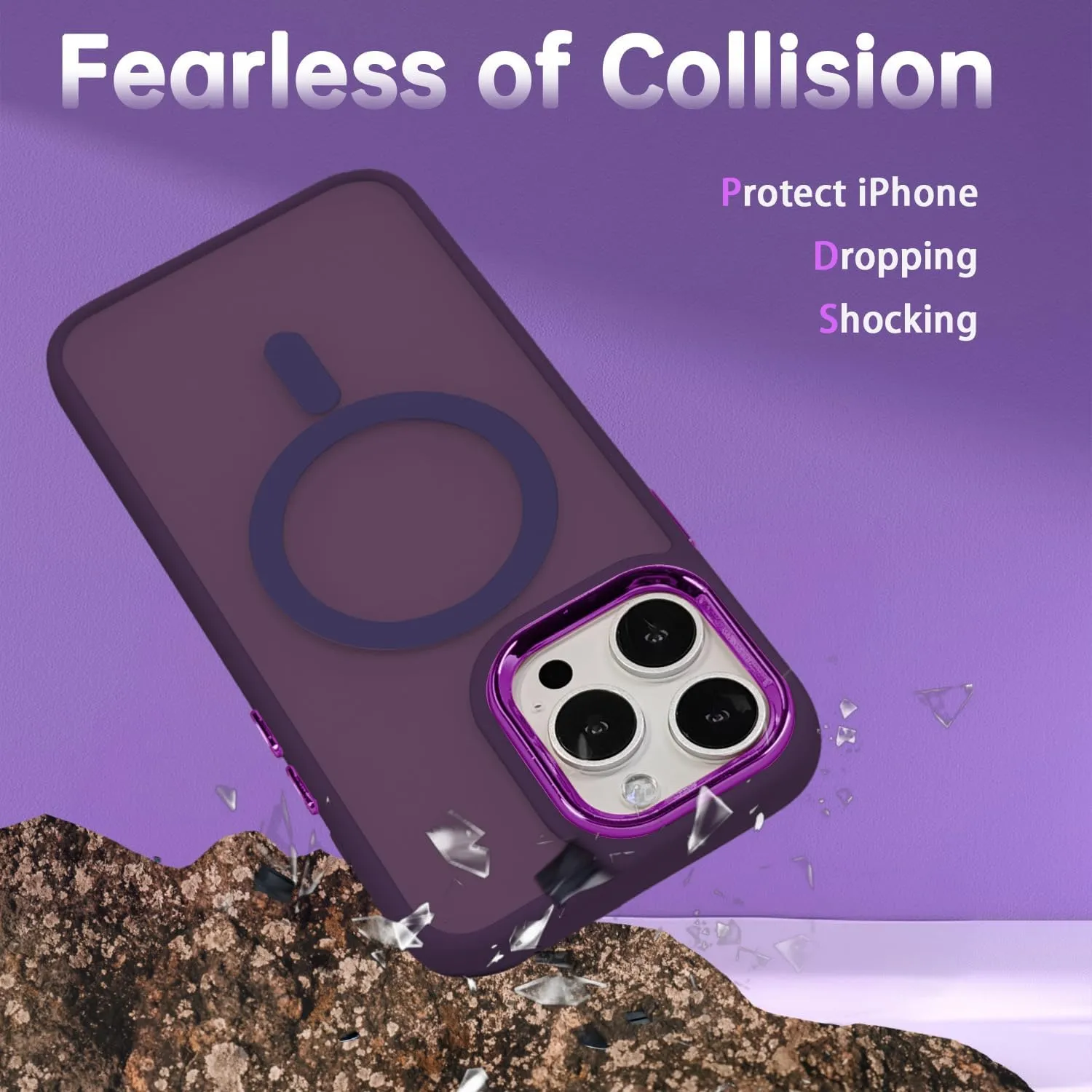Magnetic Case for iPhone 11 [MagSafe Compatible] - Translucent Matte Slim Thin Shockproof Protective Cover for Women, Men, and Girls, Compatible with iPhone 11, Purple