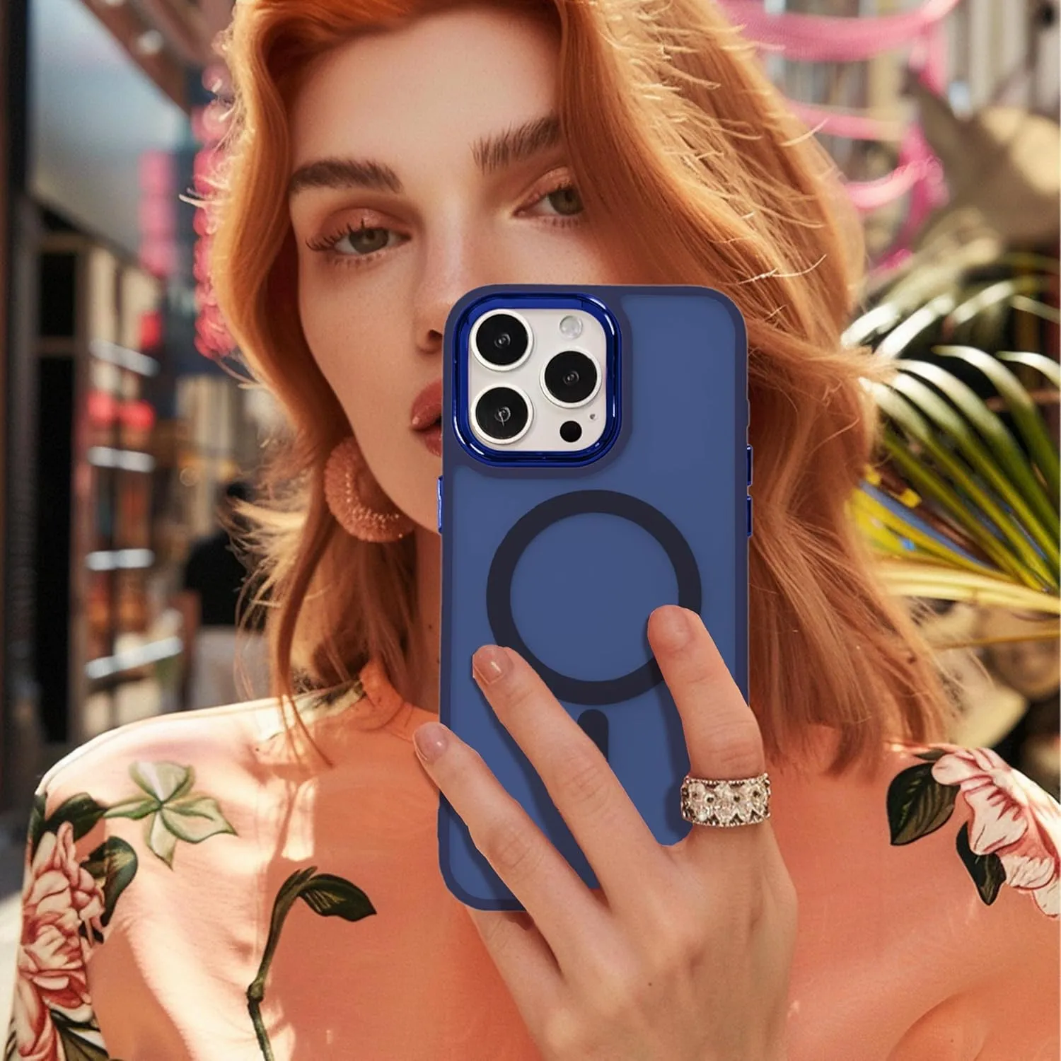 Magnetic Case for iPhone 13 [MagSafe Compatible] - Translucent Matte Slim Thin Shockproof Protective Cover for Women, Men, and Girls, Compatible with iPhone 13, Navy Blue