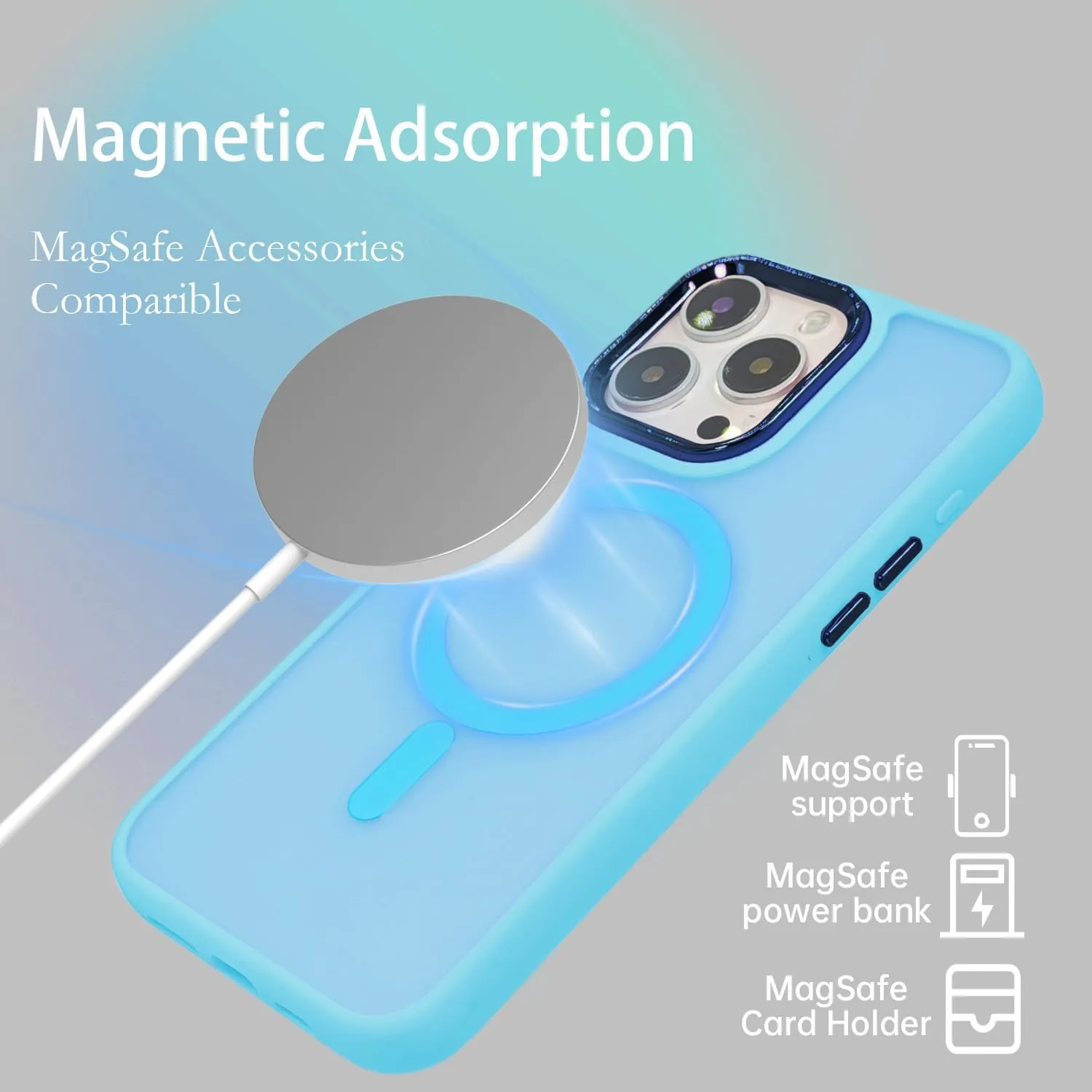Magnetic Case for iPhone XR [MagSafe Compatible] - Translucent Matte Slim Thin Shockproof Protective Cover for Women, Men, and Girls, Compatible with iPhone XR, Lake Blue