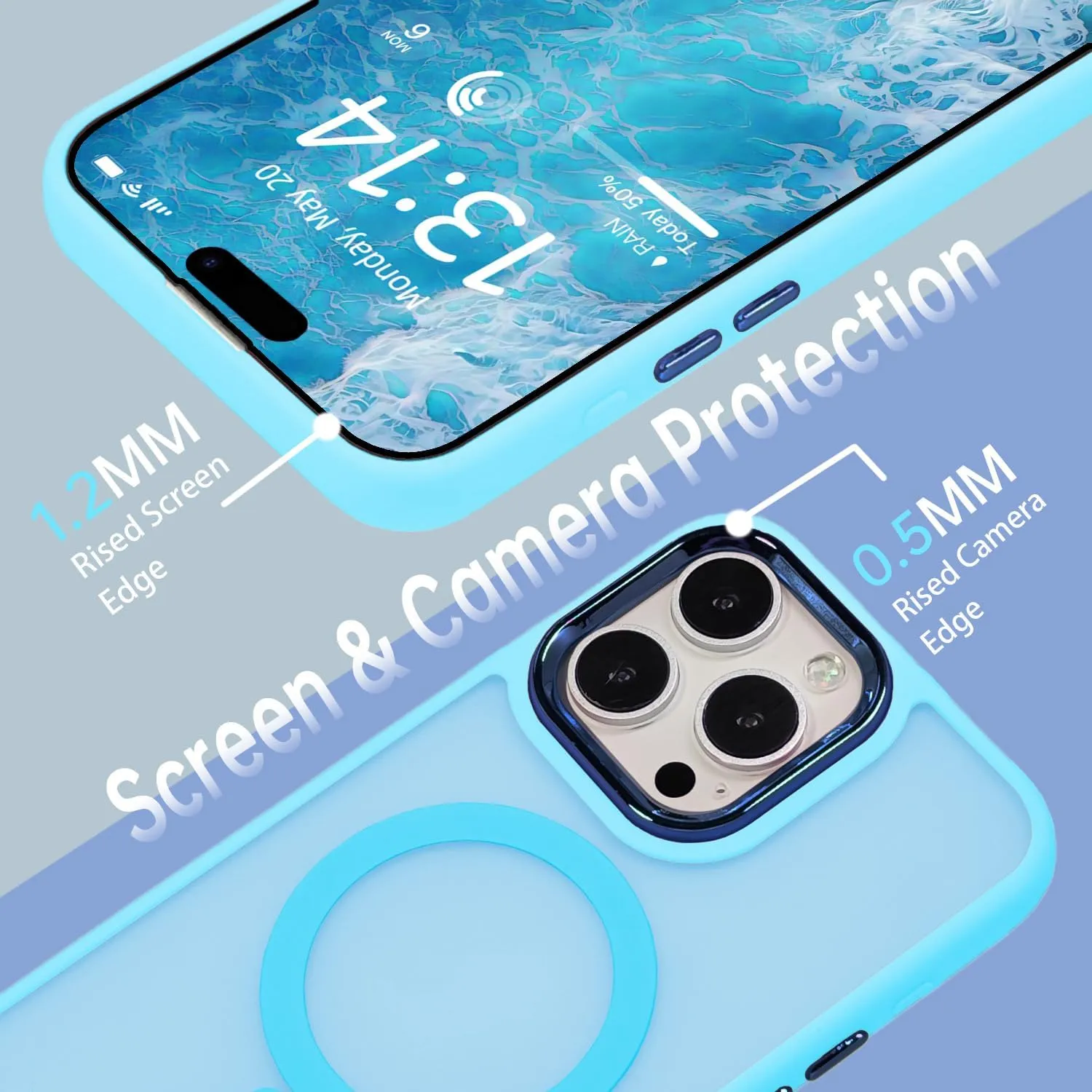 Magnetic Case for iPhone XR [MagSafe Compatible] - Translucent Matte Slim Thin Shockproof Protective Cover for Women, Men, and Girls, Compatible with iPhone XR, Lake Blue