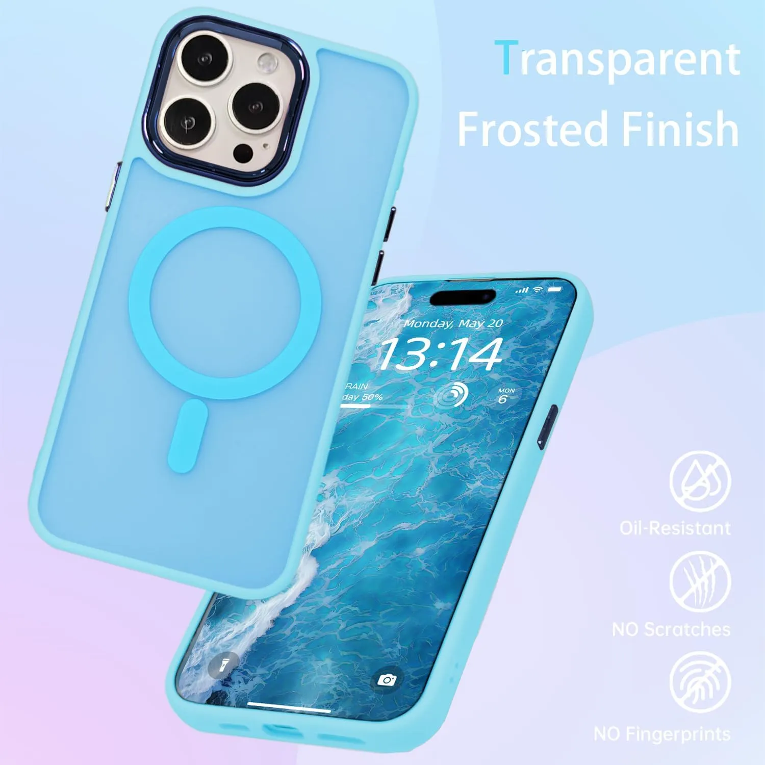 Magnetic Case for iPhone XR [MagSafe Compatible] - Translucent Matte Slim Thin Shockproof Protective Cover for Women, Men, and Girls, Compatible with iPhone XR, Lake Blue