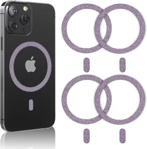 Magnetic Ring,Compatible with MagSafe Stickers,Supports Wireless Charging,Universal Magnetic Conversion Kit,Suitable for iPhone 15/14/13/12/11,Galaxy S23/S22/S21 All Phones-5 Pack(Purple)